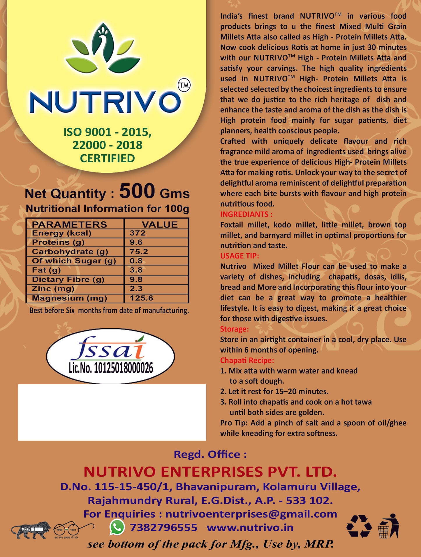 Mixed Millet Atta – Nutritious Multigrain Flour